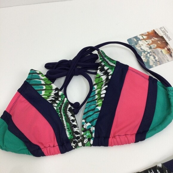 Seekers Australia Jade Jewel Halter Neck Two-Piece Bikini Swimsuit S NWT A83004 - Picture 2 of 9